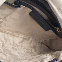 Pre Owned MICHAEL Michael Kors Blue Leather Turnlock Chain Clutch