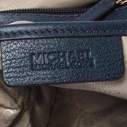 Pre Owned MICHAEL Michael Kors Blue Leather Turnlock Chain Clutch