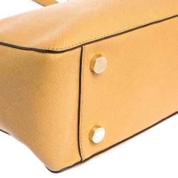 Pre Owned MICHAEL Michael Kors Light Brown Leather Metal Detail Handle Tote