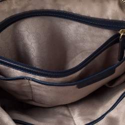 Pre Owned حقيبة يد مايكل مايكل كورس جيت سيت سحاب علوي متوسطة جلد زرقاء