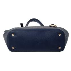 Pre Owned حقيبة يد مايكل مايكل كورس جيت سيت سحاب علوي متوسطة جلد زرقاء