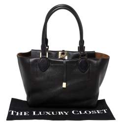 Pre Owned Michael Kors Black Leather Miranda Tote