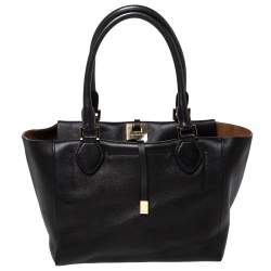 Pre Owned Michael Kors Black Leather Miranda Tote