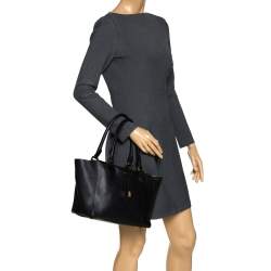 Pre Owned Michael Kors Black Leather Miranda Tote