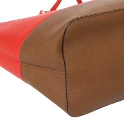 Pre Owned حقيبة يد مايكل مايكل كورس جت ست جلد بنية/ برتقالية