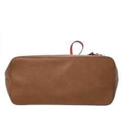 Pre Owned حقيبة يد مايكل مايكل كورس جت ست جلد بنية/ برتقالية