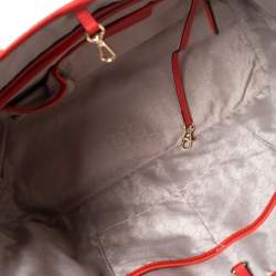 Pre Owned حقيبة يد مايكل مايكل كورس جت ست جلد بنية/ برتقالية