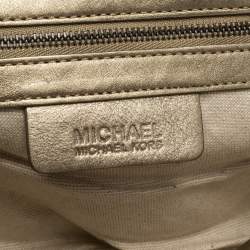 Pre Owned حقيبة كتف مايكل مايكل كورس سلسلة إطار جلد وفرو صناعي بنية فاتحة