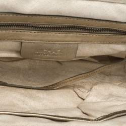 Pre Owned حقيبة كتف مايكل مايكل كورس سلسلة إطار جلد وفرو صناعي بنية فاتحة