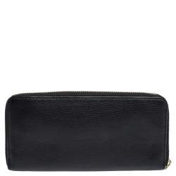 Pre Owned محفظة مايكل كورس "جيت سيت" بسحاب ملتف جلد أسود