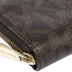 Pre Owned محفظة مايكل كورس بسحاب ملتف كانفاس مقوى مطبوع نقشة شعار الماركة بني