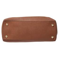 Pre Owned MICHAEL Michael Kors Tan Leather Jet Set Travel Tote