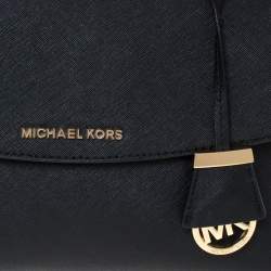 Pre Owned Michael Kors Black Leather Small Ava Top Handle Bag