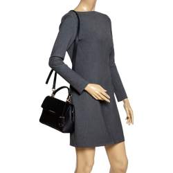 Pre Owned Michael Kors Black Leather Small Ava Top Handle Bag