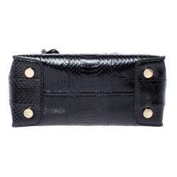 Pre Owned Michael Kors Black Snakeskin Small Mercer Tote