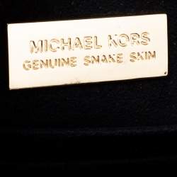 Pre Owned Michael Kors Black Snakeskin Small Mercer Tote