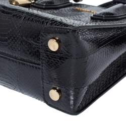 Pre Owned Michael Kors Black Snakeskin Small Mercer Tote