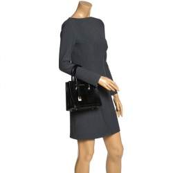 Pre Owned Michael Kors Black Snakeskin Small Mercer Tote