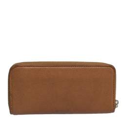 مملوكة مسبقًا Michael Kors Brown Leather Jet Set Zip Around Wallet