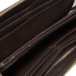 مملوكة مسبقًا محفظة مايكل كورس سحاب ملتف كانفاس مقوى شهير بنية