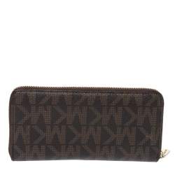 مملوكة مسبقًا محفظة مايكل كورس سحاب ملتف كانفاس مقوى شهير بن ية