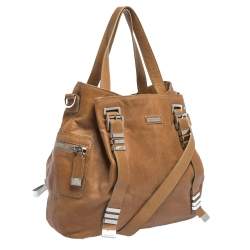 مملوكة مسبقًا Michael Kors Tan Leather Buckle Strap Convertible Tote