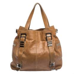 مملوكة مسبقًا Michael Kors Tan Leather Buckle Strap Convertible Tote