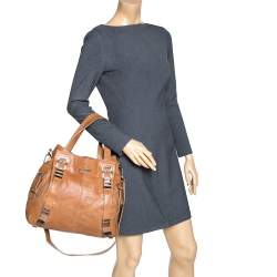 مملوكة مسبقًا Michael Kors Tan Leather Buckle Strap Convertible Tote