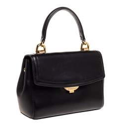 Pre Owned Michael Kors Black Leather Ava Top Handle Bag