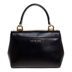 Pre Owned Michael Kors Black Leather Ava Top Handle Bag
