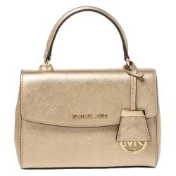 Ava leather crossbody bag Michael Kors Gold in Leather - 29537793