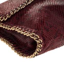 Pre Owned Michael Kors Red Snakeskin Effect Leather Chain Shoulder Bag