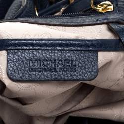 Pre Owned حقيبة كتف مايكل كورس كامبو جلد أزرق كبيرة برباط