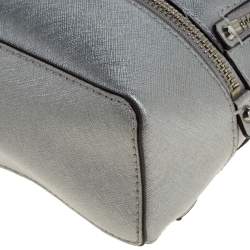 Pre Owned Michael Kors Silver Leather Mini Rhea Backpack