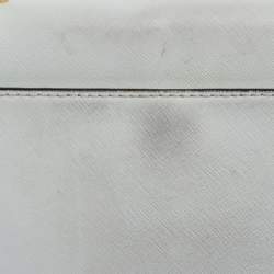 Pre Owned Michael Kors White Leather Small Ava Top Handle Bags