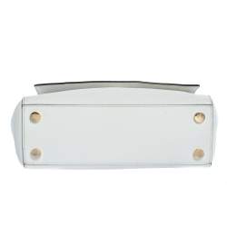 Pre Owned Michael Kors White Leather Small Ava Top Handle Bags
