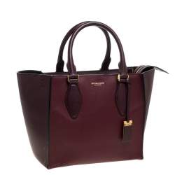 Pre Owned حقيبة يد مايكل كورس جرايسي متوسطة جلد عنابي