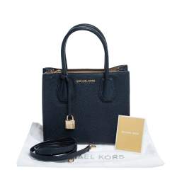 مملوكة مسبقًا Michael Kors Navy Blue Leather Mini Mercer Tote