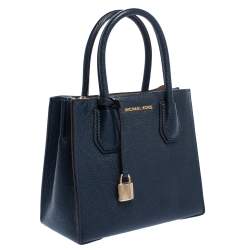 مملوكة مسبقًا Michael Kors Navy Blue Leather Mini Mercer Tote