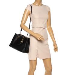 Pre Owned MICHAEL Michael Kors Black Leather Medium Cynthia Tote