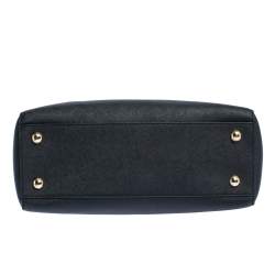 Pre Owned MICHAEL Michael Kors Black Leather Medium Cynthia Tote