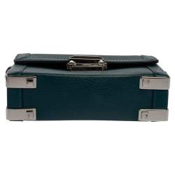 Pre Owned Michael Kors Dark Teal Leather Small Jayne Top Handle Bag