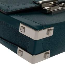 Pre Owned Michael Kors Dark Teal Leather Small Jayne Top Handle Bag
