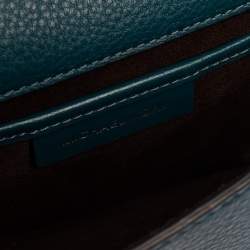 Pre Owned Michael Kors Dark Teal Leather Small Jayne Top Handle Bag