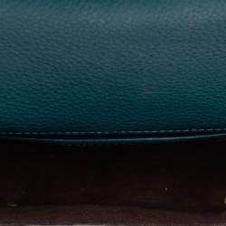 Pre Owned Michael Kors Dark Teal Leather Small Jayne Top Handle Bag