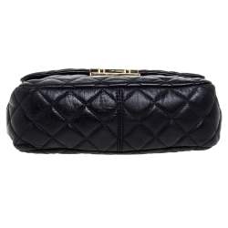 Pre Owned Michael Kors Black Leather Vivianne Shoulder Bag