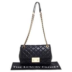 Pre Owned Michael Kors Black Leather Vivianne Shoulder Bag