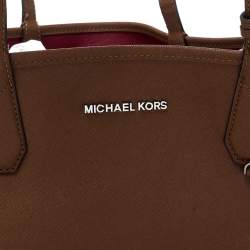 Pre Owned Michael Kors Brown Leather Candy Reversible Tote