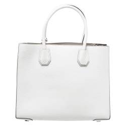 Pre Owned Michael Kors White Leather Mercer Tote