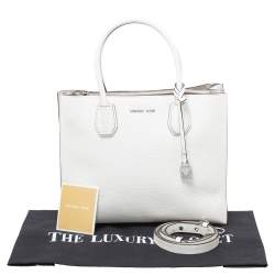 Pre Owned Michael Kors White Leather Mercer Tote